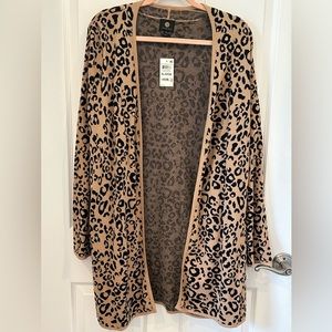 🆕NWT JM Collection CHEETAH/LEOPARD Cardigan XL 🐆